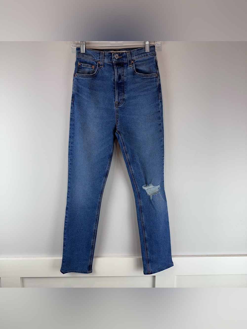 NEW GRLFRND Prospect Point The Piper Super High Rise Stretch Slim Crop Jeans 24